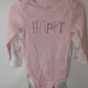 carters 3 matching sets animal print tops and bottom pink/white